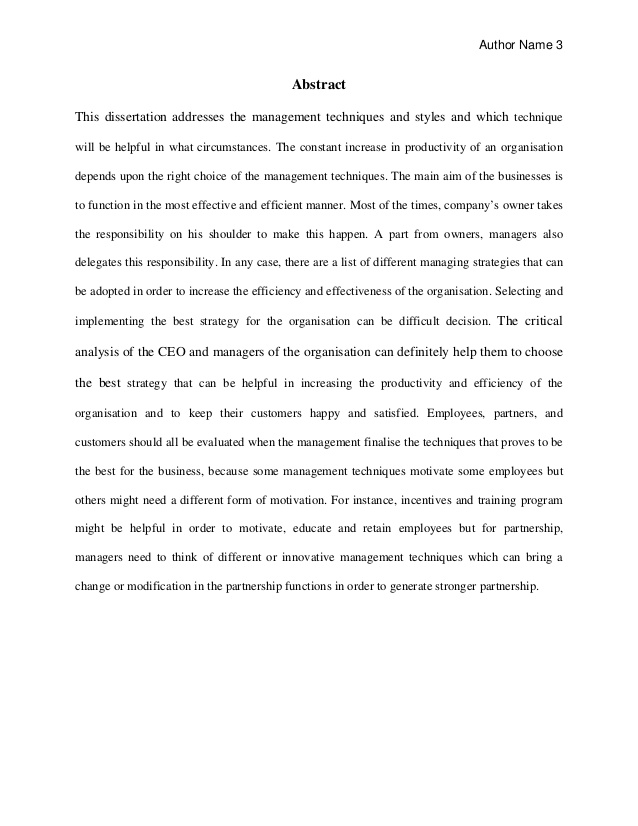 Abstract Dissertation Online